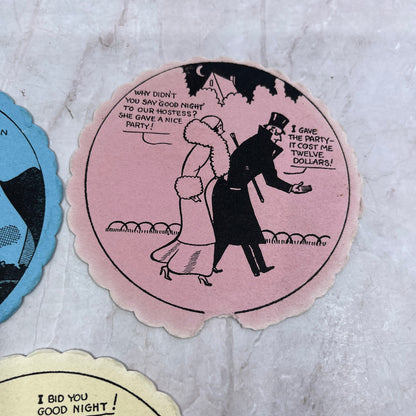 Vintage Bridge Coaster Illustrated Humor Cartoon Set of 3 TH9-BC-6