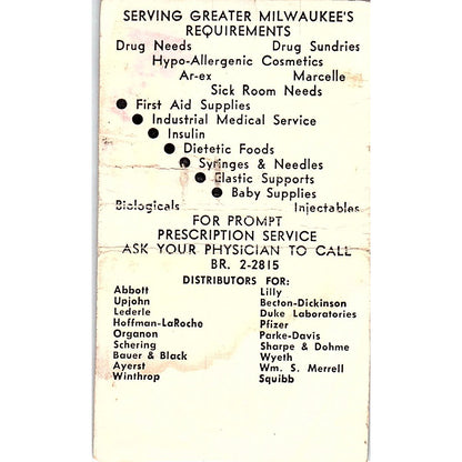 Patterson Drug Store Milwaukee WI Vintage Matchbook Cover SF3-Y4