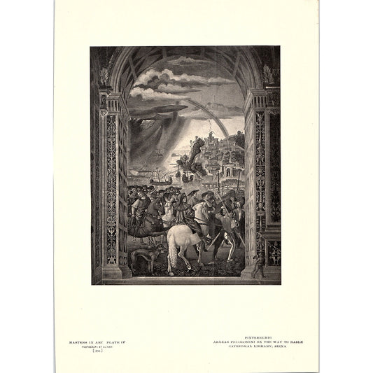 Aeneas Piccolomini on the Way to Basle - Pinturicchio 1904 Litho Art Print AF5-1
