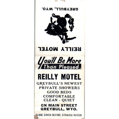 Reilly Motel Greybull Wyoming Vintage Matchbook Cover SD4-Y10