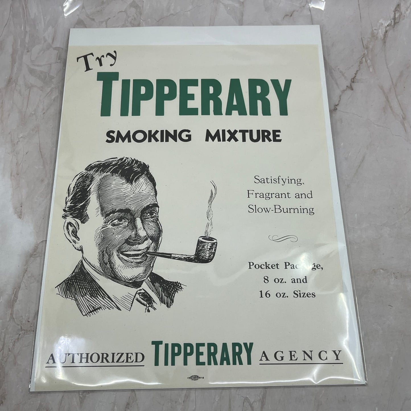 1940s Try Tipperary Smoking Tobacco Sign John Weisert Tobacco Co St. Louis FL6-9