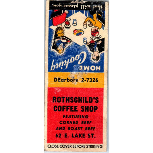 Rothschild's Coffee Shop 62 E. Lake St Minneapolis Vintage Matchbook SD4-Y15