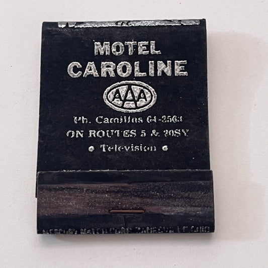 Motel Caroline On Routes 5 & 20SY Vintage Matchbook Cover TB8-MB-10
