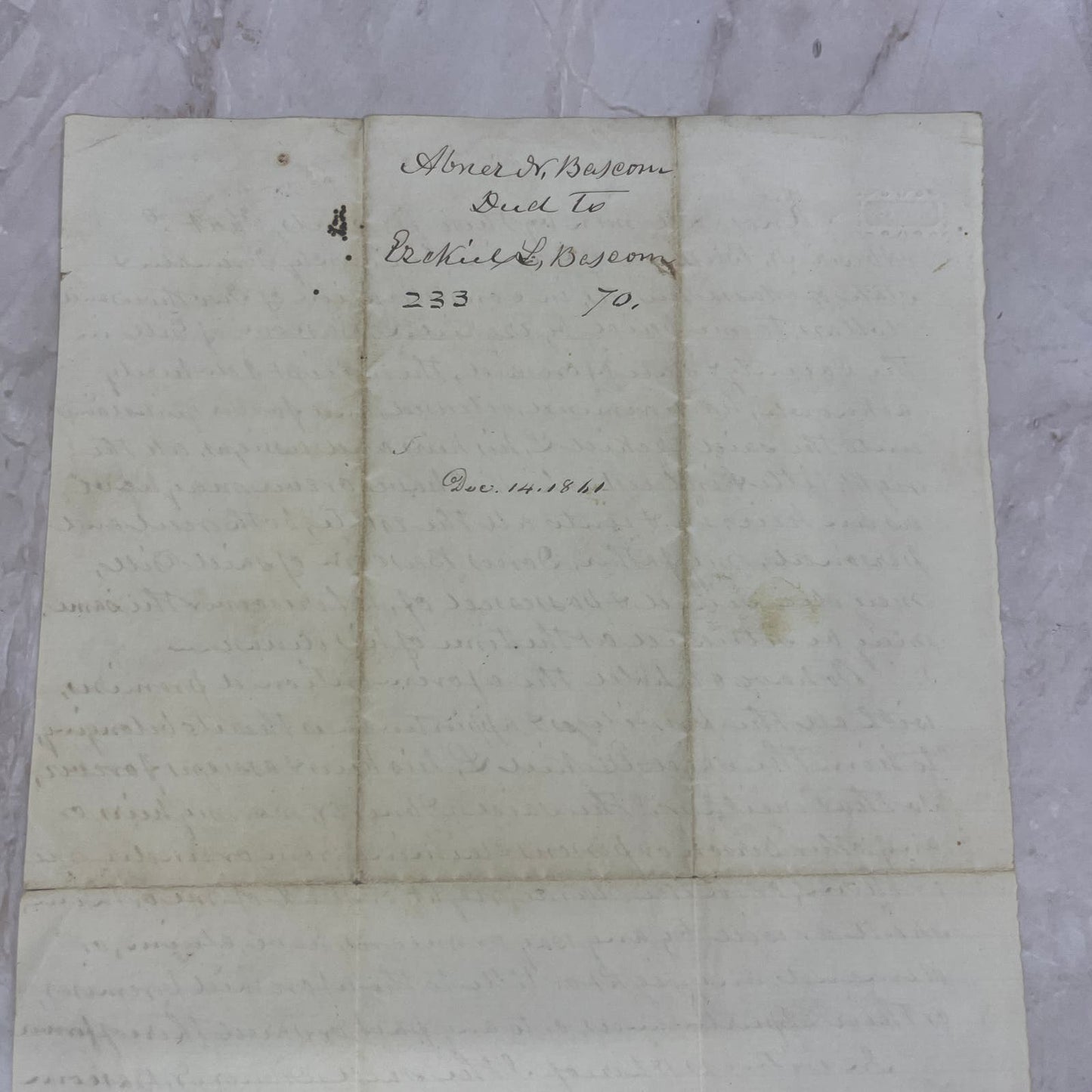 1861 Handwritten Loan Contract Abner N. Bascom Ezekiel Bascom Massachusetts AE6