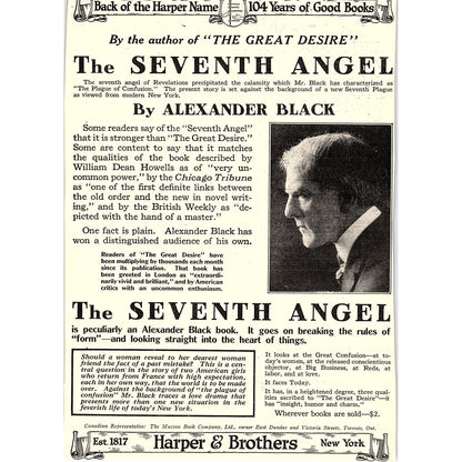 The Seventh Angel Alexander Black c1920 Ad AF8-9