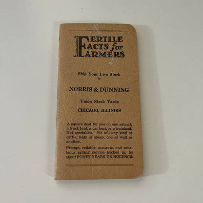 1942 Norris & Dunning Chicago Fertile Facts for Farmers Pocket Booklet TE2-BB