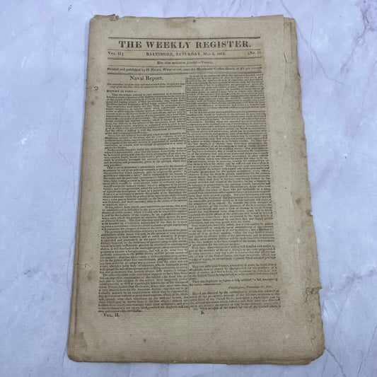 Baltimore Weekly Register May 2, 1812 Joan Eugene Leitensdorfer Bio AF9-5