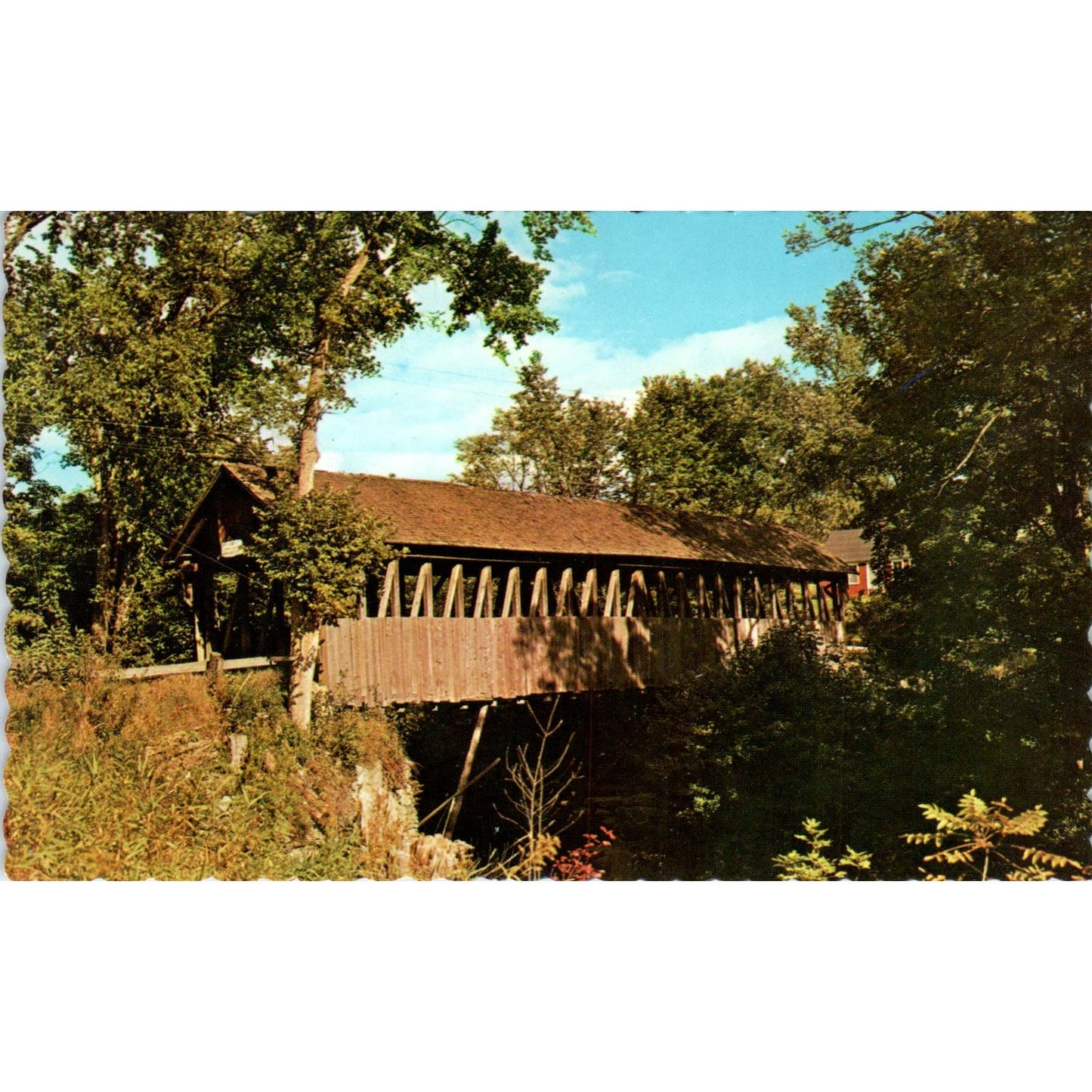 Meriden Bloods Brook NH Covered Bridge Postcard PC4
