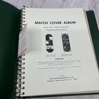Vintage Elko Mfg Co NEW Match Cover Album Green matchcover matchbook TE2