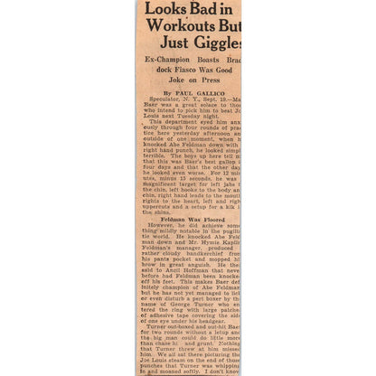 Baseball Steve O'Neil Cleveland Indians 1935 Minneapolis Journal Article AE7-N4