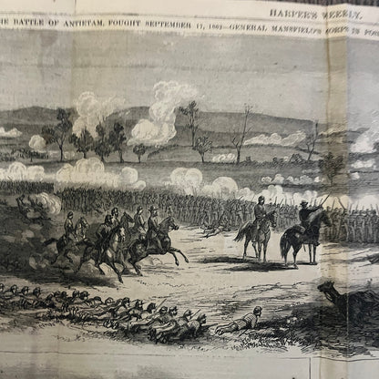 Scenes From the Battle of Antietam Original 1863 Civil War Engraving C44