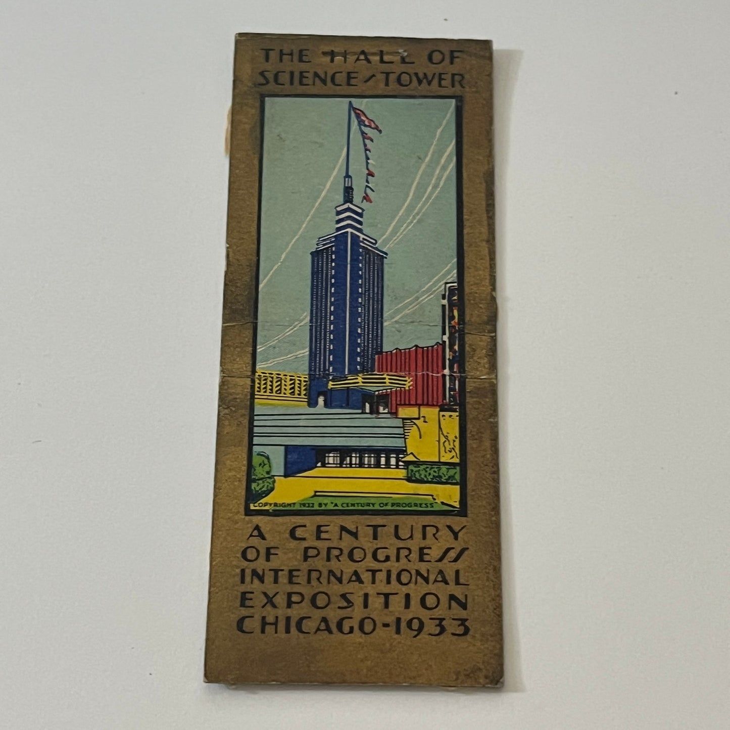 1933 Chicago World's Fair Hall of Science Tower Vintage Matchbook MM5-7