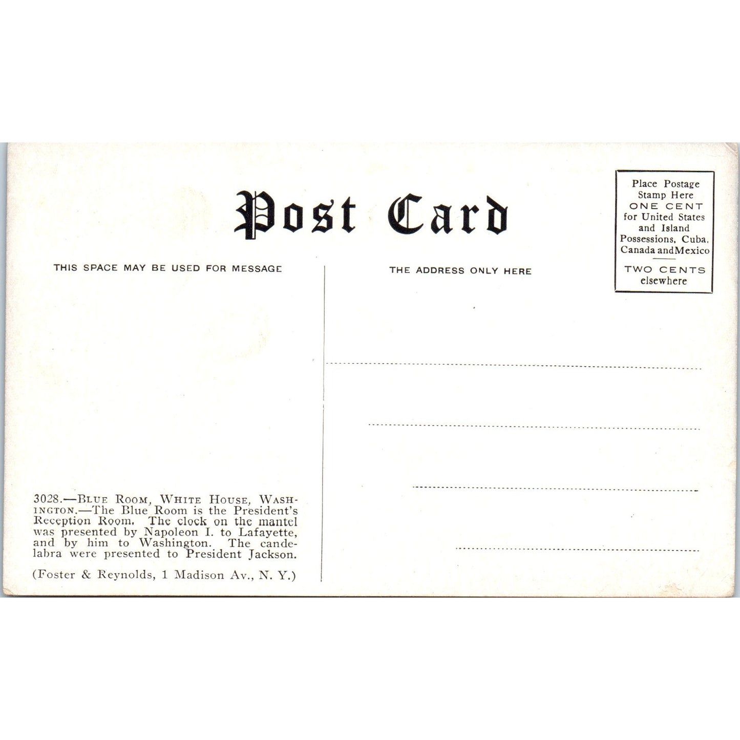 Blue Room, White House Washington DC Vintage Postcard PE6