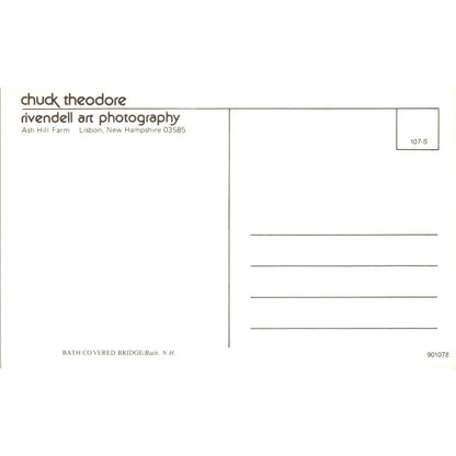 Ash Hill Farm Lisbon NH Covered Bridge Postcard PC4