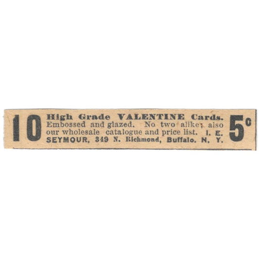 Valentine Cards I.E. Seymour Buffalo NY 1910 Magazine Ad AF1-SS7