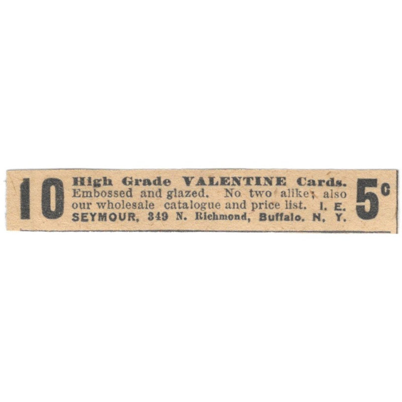 Valentine Cards I.E. Seymour Buffalo NY 1910 Magazine Ad AF1-SS7