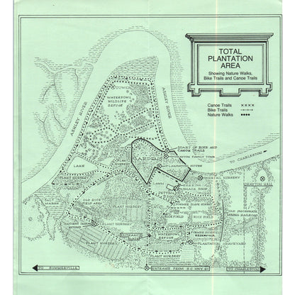 Vintage Magnolia Plantation Gardens SC Map & Brochure TF4-B3