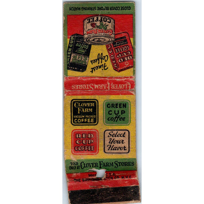 Clover Farm Stores Coffee Vintage Matchbook Cover SD2-Y13