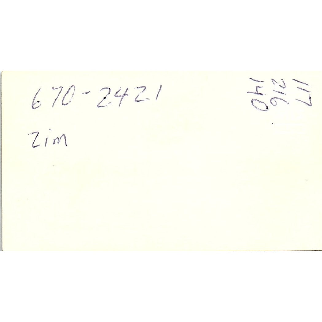 Capt Han Groeneveld Zim-American Israeli Shipping Houston Business Card SC9-B4