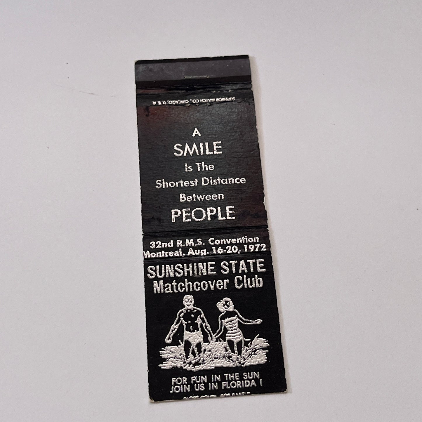 Sunshine State Matchcover Club 1972 Montreal Vintage Matchbook Cover TB6-MB1-15