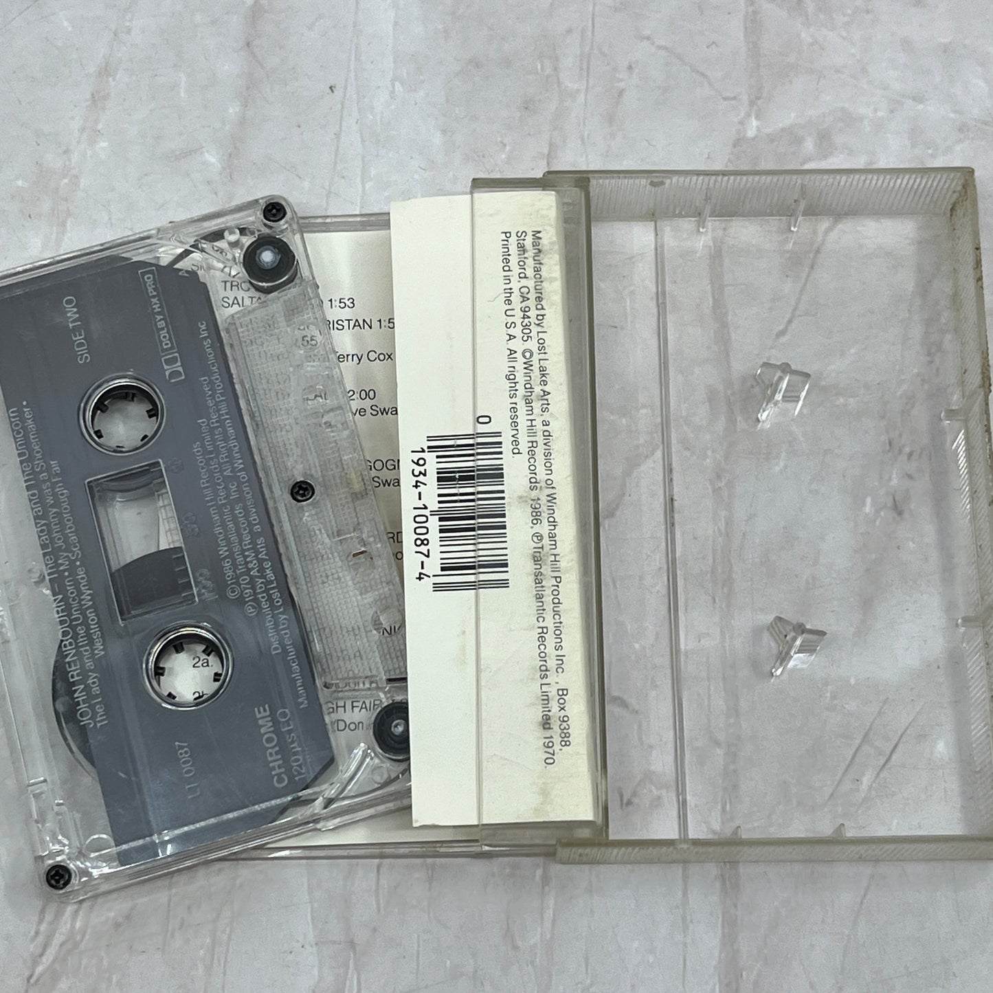 John Renbourn The Lady and the Unicorn Cassette Tape Ti5-CT3