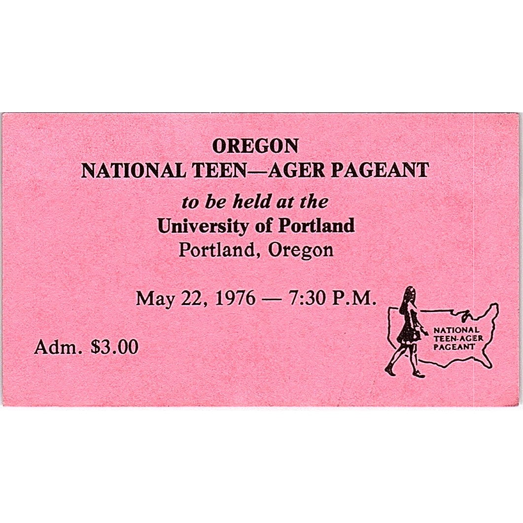 Oregon National TeenAger Pageant Portland Oregon University Business Card SF3-B2