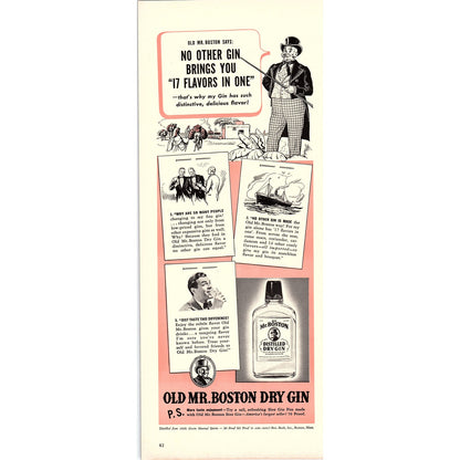 Old Mr. Boston Dry Gin 1940 Ad V14-8