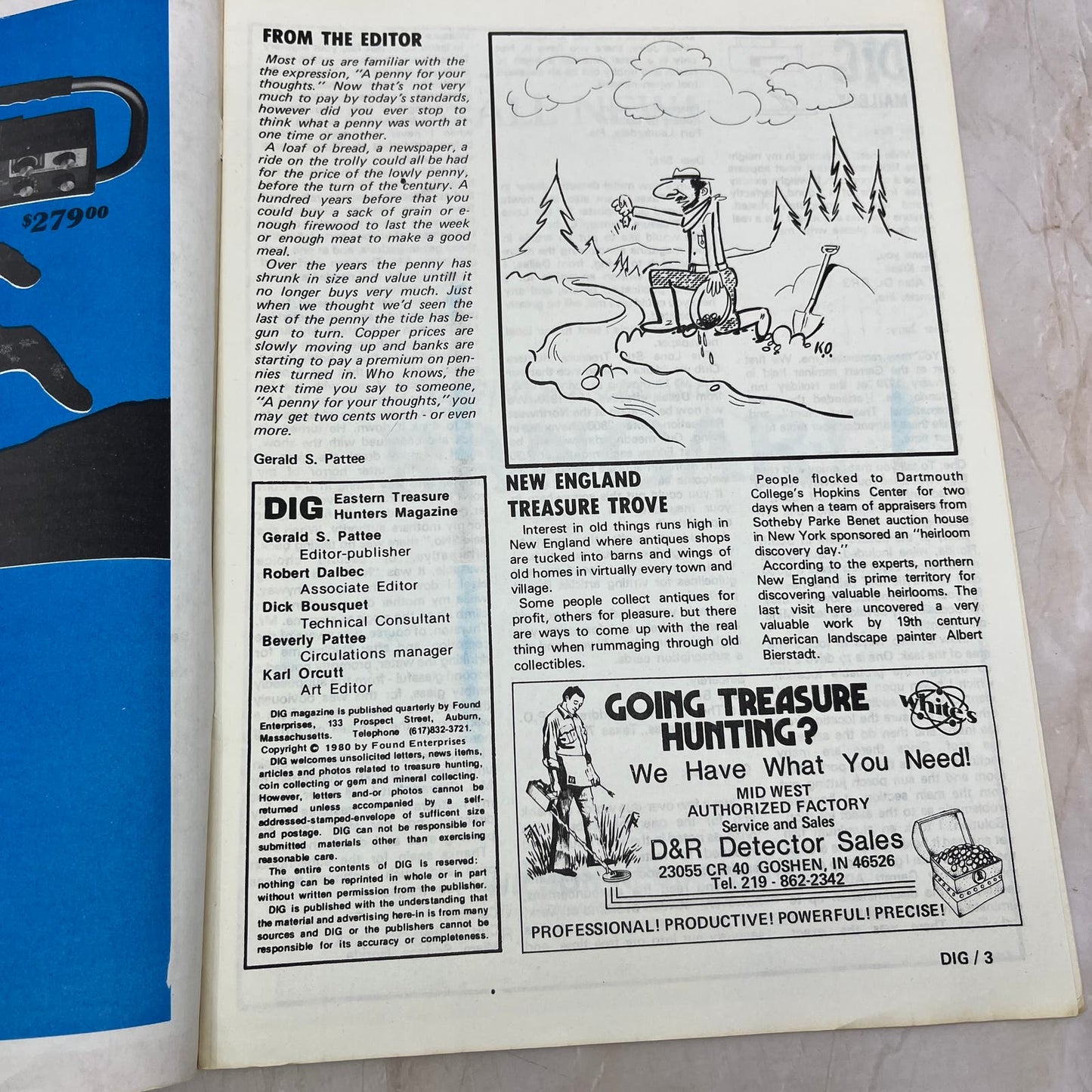 1980 Spring - DIG Eastern Treasure Hunters Magazine - Coins Bottles Gems M18