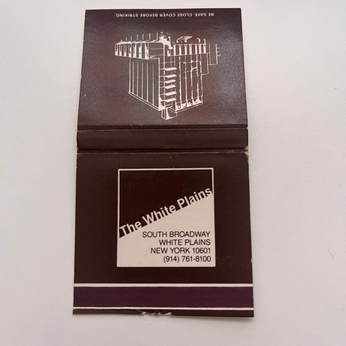 The White Plains South Broadway White Plains NY Vintage Matchbook Cover TB8-MB-3