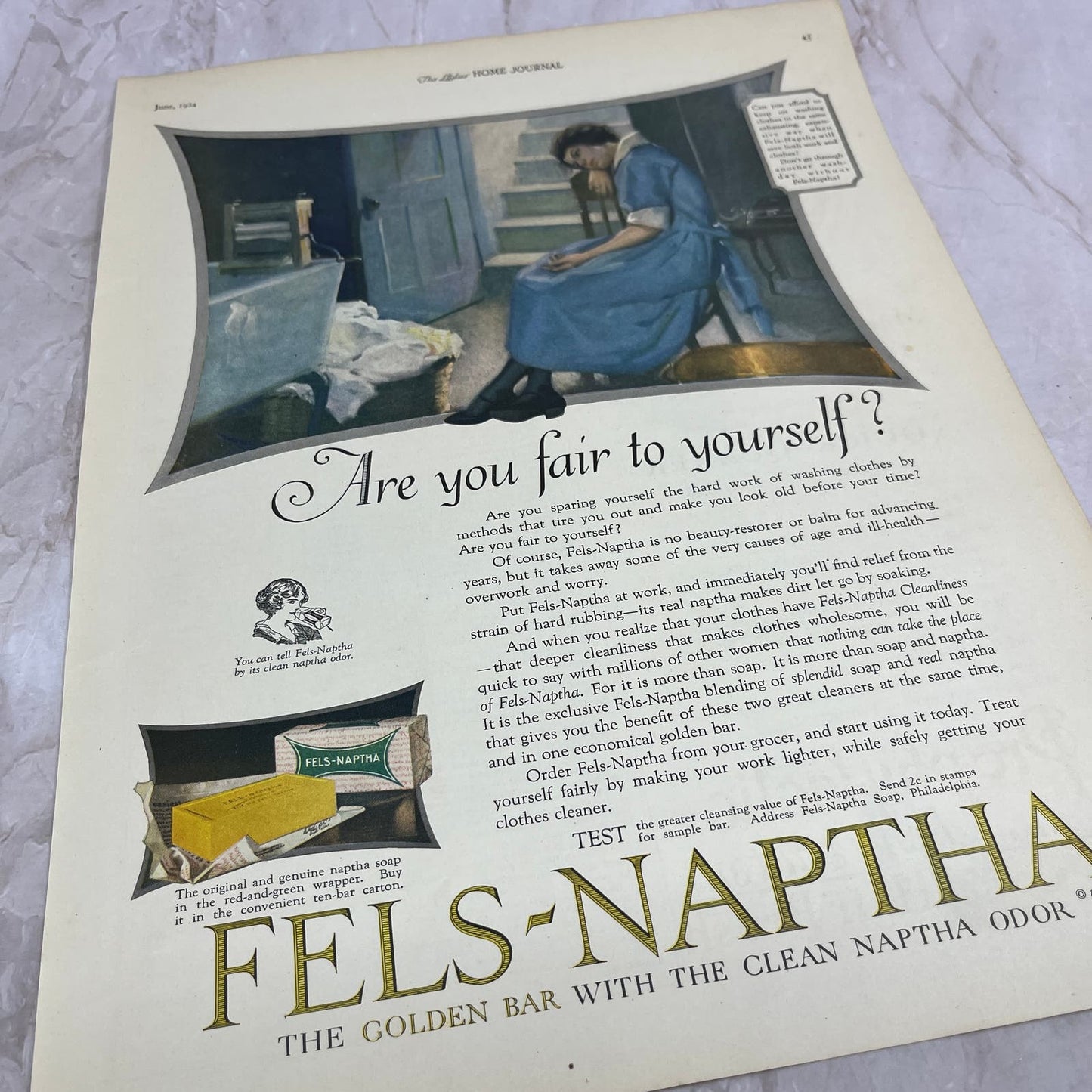 Fels-Naptha Soap - Are You Fair to Yourself? 1924 Magazine Ad FL6-11