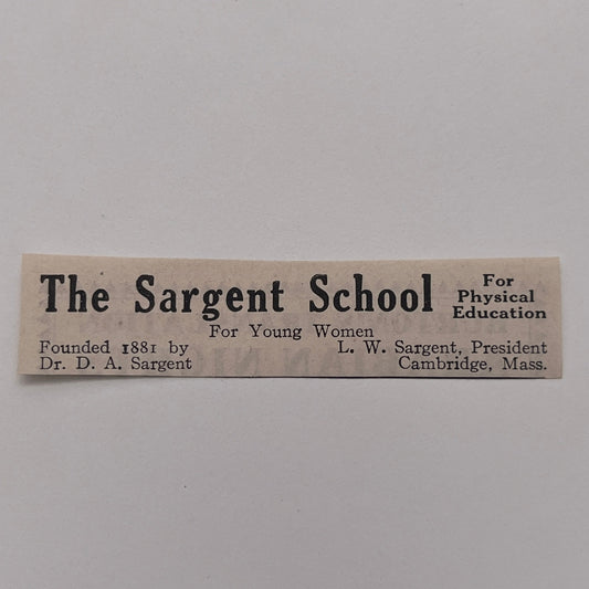 The Sargent School for Young Women L.W. Sargent Cambridge MA 1926 Ad AG3-S8