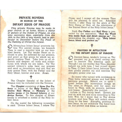 Infant of Prague Slav Missions St Procopius Abbey Vintage Prayer Leaflet TH2-PC2