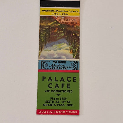 Palace Cafe Grants Pass Oregon Vintage Matchbook Cover TB6-MB2-2