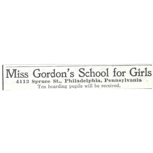 Miss Gordon's School for Girls Philadelphia PA 1903 Magazine Ad AF7-SS5