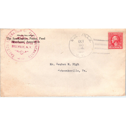 1921 Eastern Federation of Feed Merchants PA Postal Cover Envelope TG7-PC3