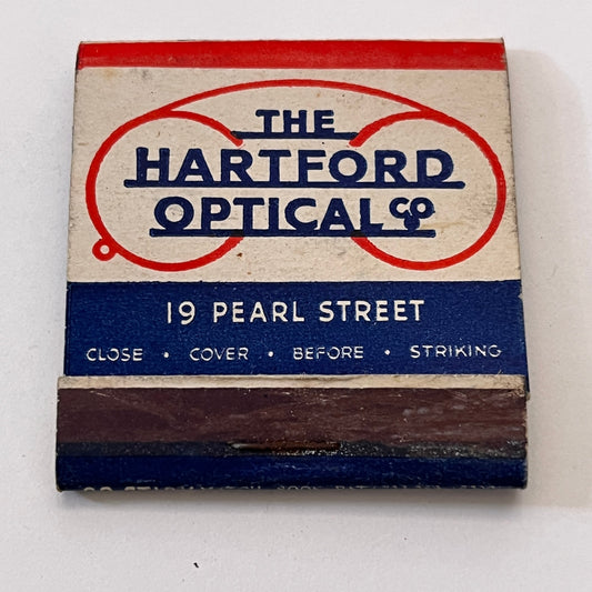 The Hartford Optical Co J.L. Schmidt Hartford Vintage Matchbook Cover TB8-MB3-8