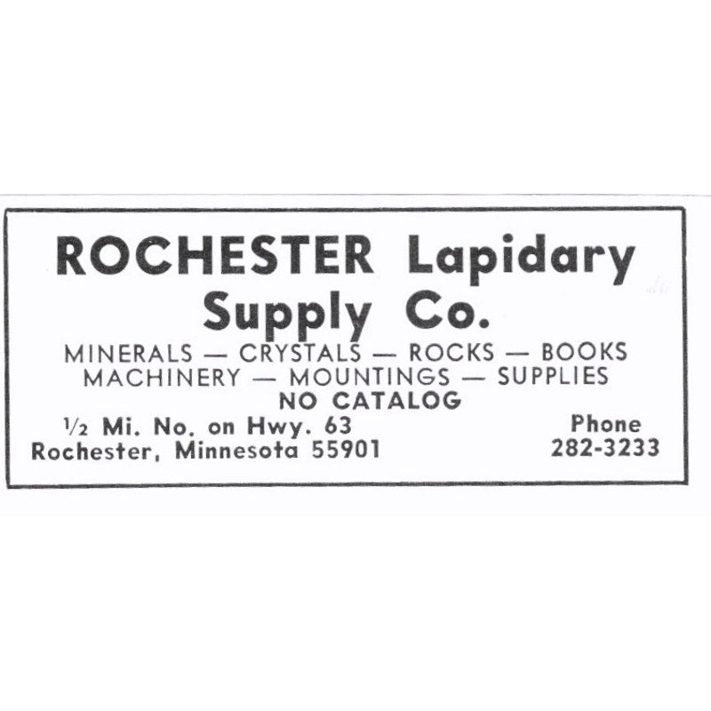 Rochester Lapidary Supply Co Rochester MN 1972 Ad AF8-S4
