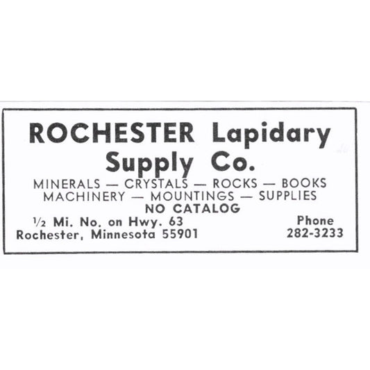 Rochester Lapidary Supply Co Rochester MN 1972 Ad AF8-S4