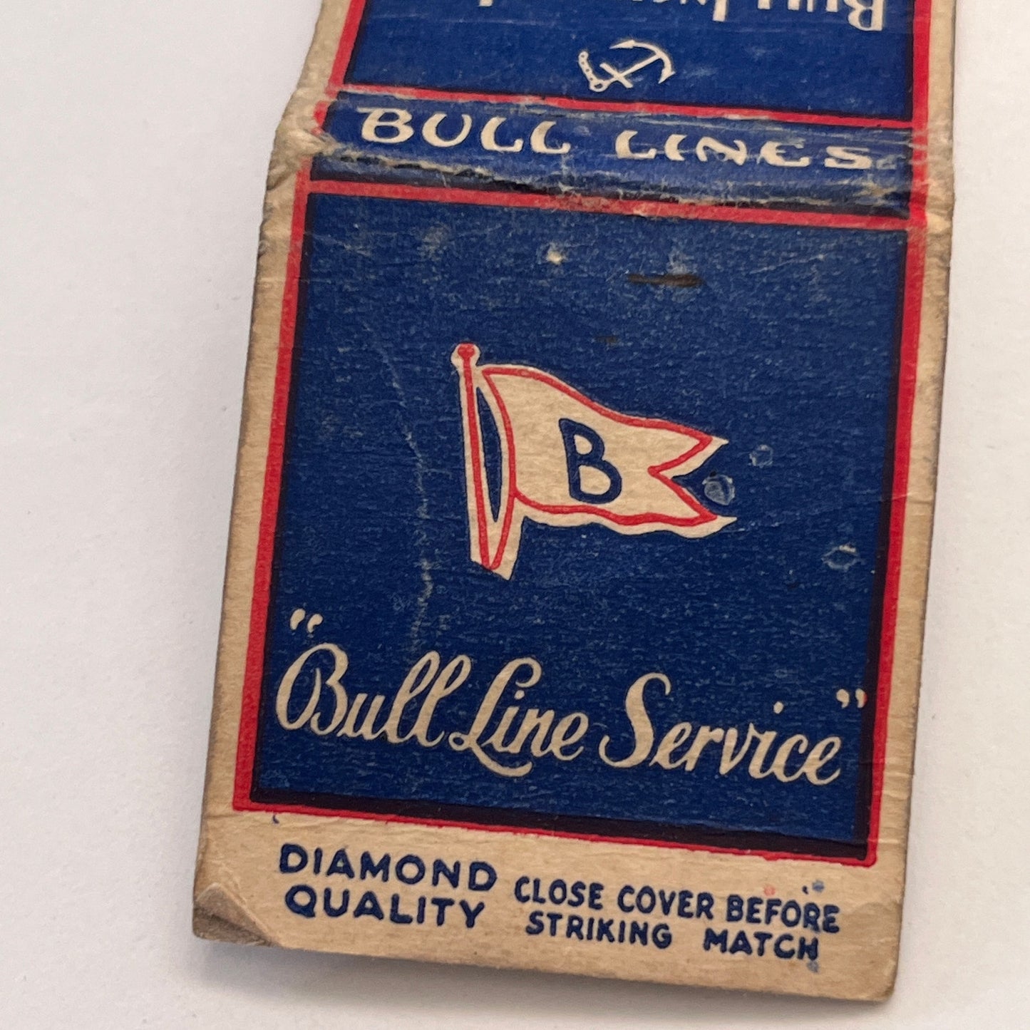 Bull Line Service Steamships Vintage Matchbook Cover TB8-MB-15