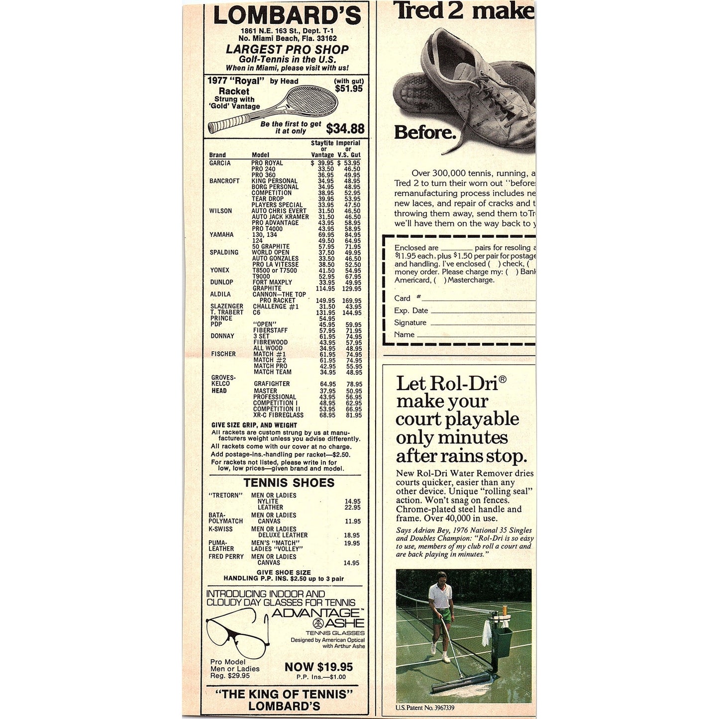 Tennis Scores and Schedules As of October 1976 - 1977 Ad AF3-5