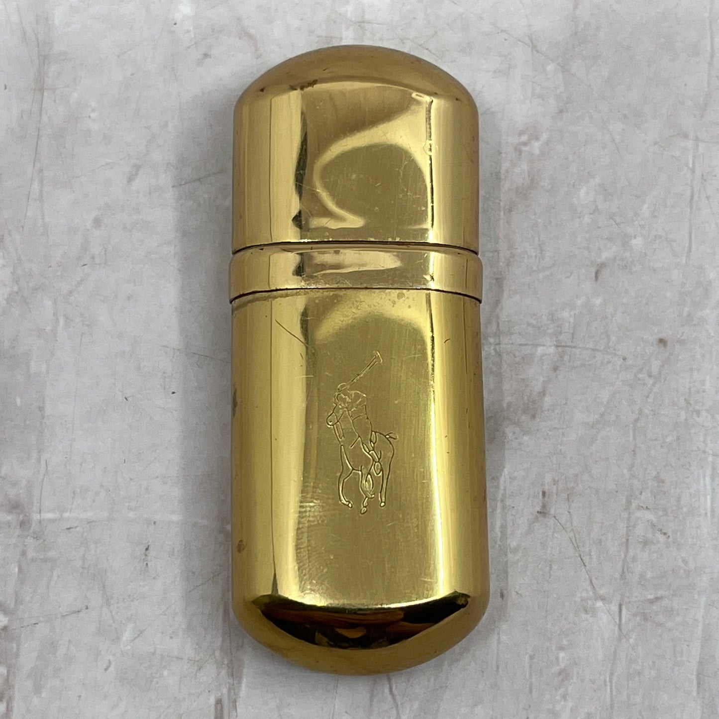 Vintage Ralph Lauren Gold Tone Pocket Perfume Cologne Decanter SF4