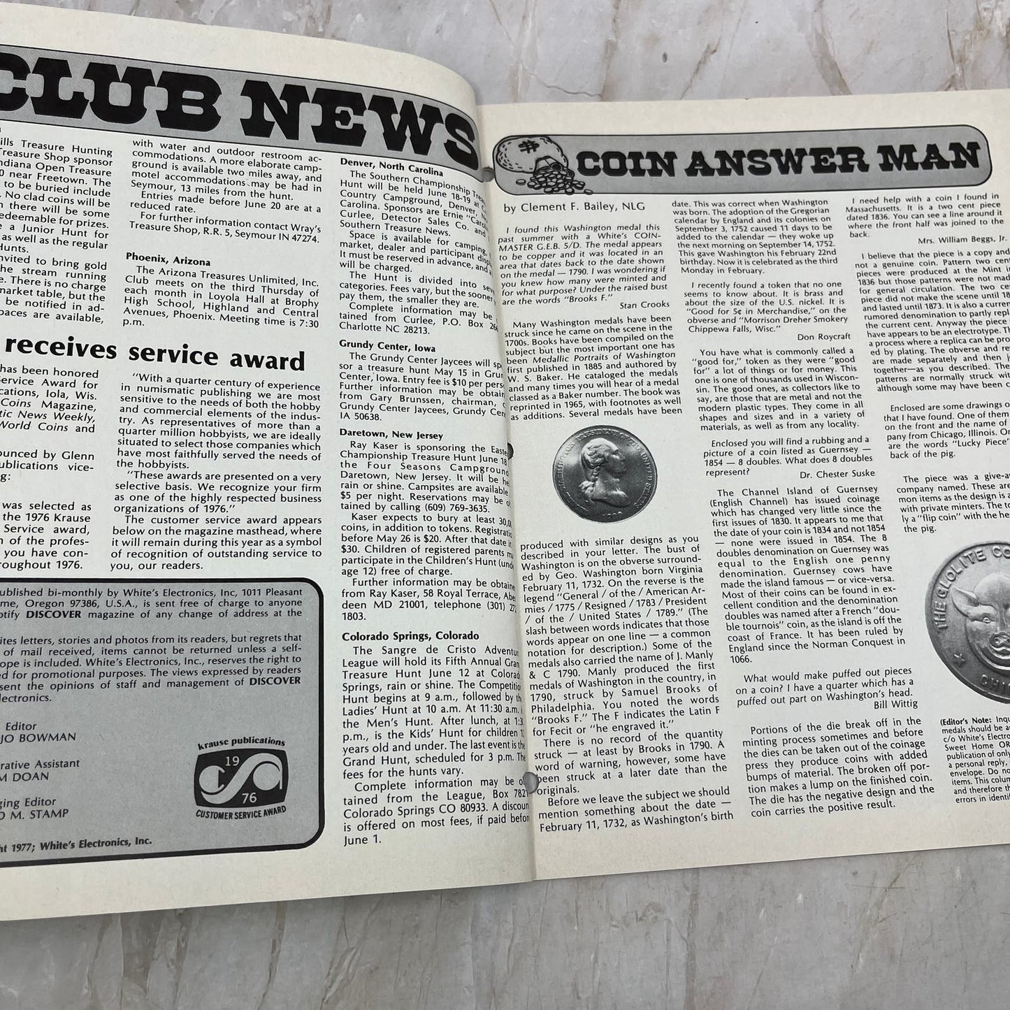 1977 Apr White's Electronics Discover Newsletter Metal Detectors Treasure M19
