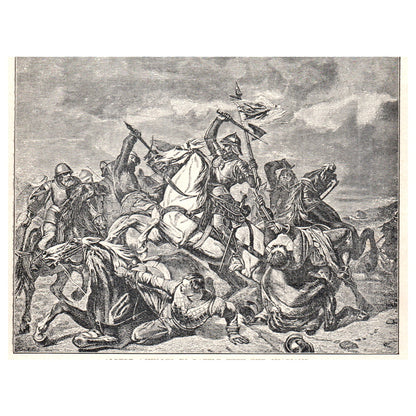 Albert Achilles in Battle with the Swabians 1911 Engraving Print AF5-7