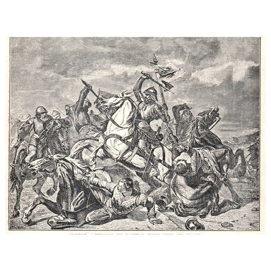 Albert Achilles in Battle with the Swabians 1911 Engraving Print AF5-7
