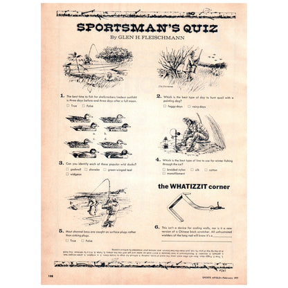 Sportsmans Quiz by Glenn H. Fleischmann 1977 Ad D25