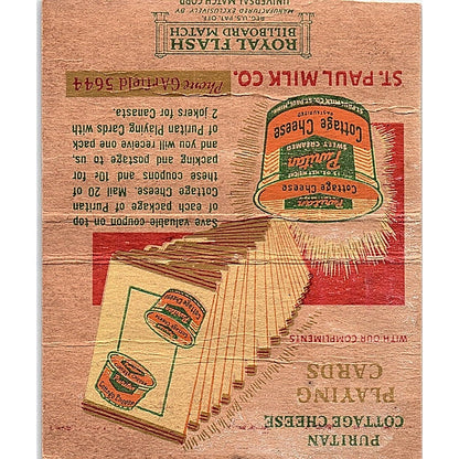 St. Paul Milk Co Tastee D Milk MN Vintage Large Matchbook Cover TH2-Y2