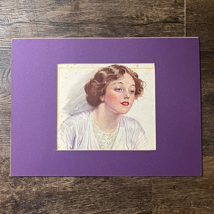 Portrait of a Beautiful Girl from the 1920s Matted Lithograph Art Print 9x12 V8