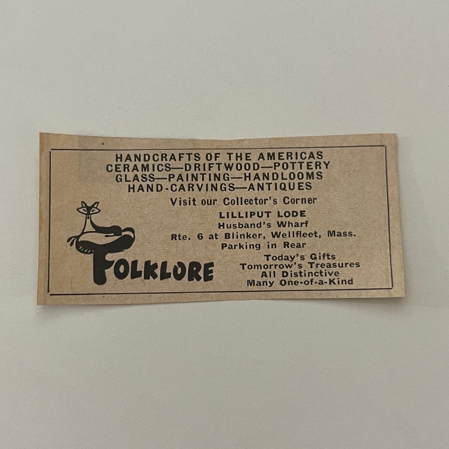 Folklore Lilliput Lode Husband's Wharf Wellfleet MA 1971 Magazine Ad SAG4-S18