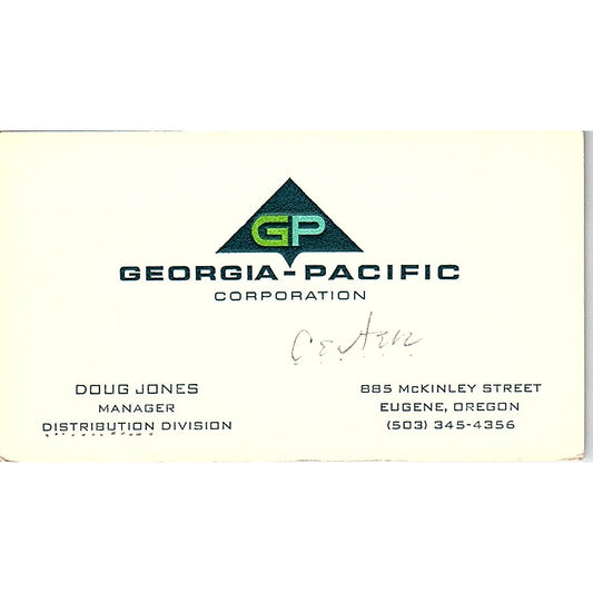 Doug Jones Georgia-Pacific Corporation Eugene OR Vintage Business Card SD9-B4