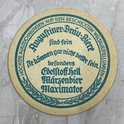 Vintage J.W. Augustiner-Bräu München German Beer Coaster TJ5-CO2